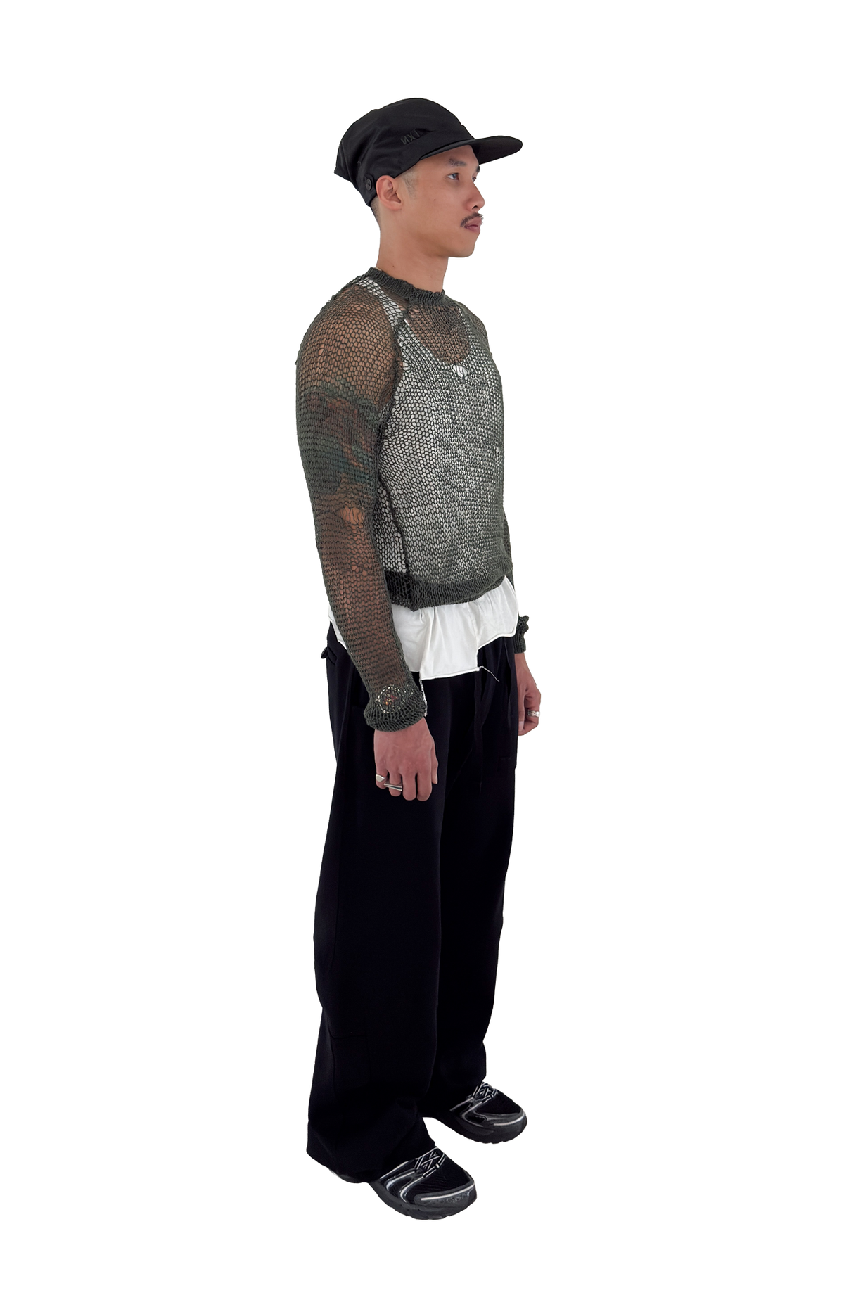 FISHNET CRAFTED MERINO KNIT LONG SLEEVE