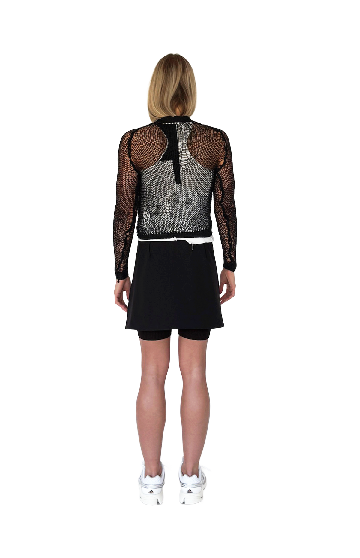FISHNET HOLE CRAFTED MERINO KNIT LONG SLEEVE